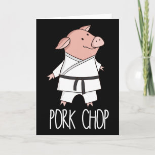 Carte Côtelette de porc - Drôle de cochon Pun animal Kar
