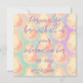 Carte Coton bonbon étoile poussière pêche turquoise viol (Dos)