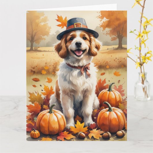 Carte Coton De Tulear À L'Automne Feuilles L'Art Thanksg (Fleur jaune)
