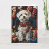 Carte Coton De Tulear Chien Avec Les Cadeaux De Noël Che (Devant)