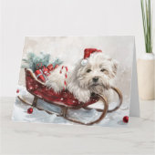 Carte Coton De Tulear Chien Fête de Noël (Devant)