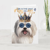 Carte Coton de Tulear Chien King pour une journée d'anni (Devant)