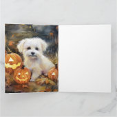 Carte Coton De Tulear Halloween Avec Citrouilles Effraya (Intérieur)
