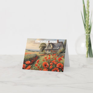 Carte Cottage avec clôture de piquetage et prairie de pa