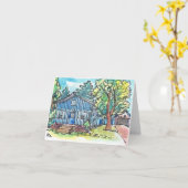 Carte Cottage bleu (Fleur jaune)
