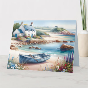 Carte Cottage Coastal Barque de Plage Fleurie