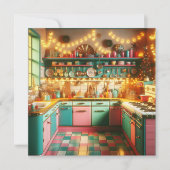 Carte Cottage Kitsch Rétro Cuisine Noël (Devant)