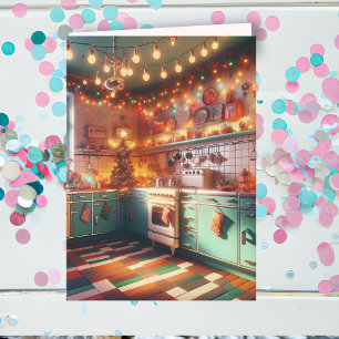 Carte Cottage Kitsch Vacances Rétro Cuisine Noël