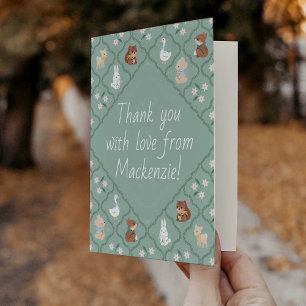 Carte Cottagecore Baby shower en bois courbé Merci