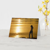 Carte coucher de soleil (Fleur jaune)