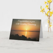 Carte Coucher de soleil 65e anniversaire Mariage personn (Fleur jaune)