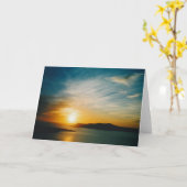 Carte coucher de soleil à Santorin, Grèce (Fleur jaune)