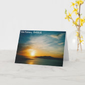 Carte coucher de soleil à Santorin, Grèce (Fleur jaune)