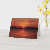 Carte Coucher de soleil africain Okavango Delta, Botswan (Fleur jaune)