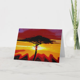 Carte Coucher de soleil africain Safari