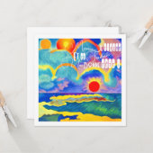 Carte coucher de soleil - Bonne fête Maman (Devant/Arrière en situation)