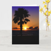 Carte Coucher de soleil de l'océan Pacifique (Fleur jaune)