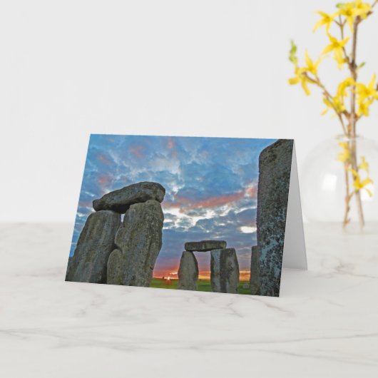 Carte Coucher de soleil de Stonehenge (Fleur jaune)