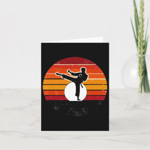 Carte Coucher de soleil des arts martiaux rétro - Karaté