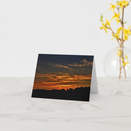 Carte Coucher de soleil d'Halloween (Fleur jaune)