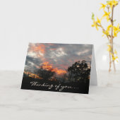 Carte Coucher de soleil d'hiver Pensez à vous (Fleur jaune)