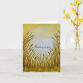Carte Coucher de soleil doré dans l'aquarelle de prairie (Fleur jaune)