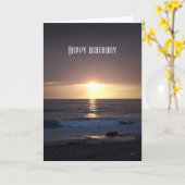 Carte Coucher de soleil du Pacifique, Joyeux anniversair (Fleur jaune)