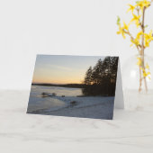 Carte Coucher de soleil en hiver (Fleur jaune)