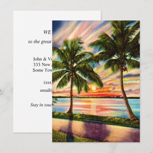 Carte Coucher de soleil époustouflant Annonce de déménag (Devant / Derrière)