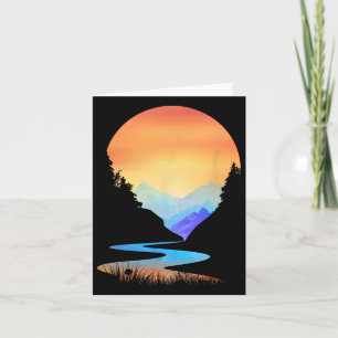 Carte Coucher de soleil extérieur Montagnes de style Vin