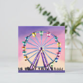 Carte Coucher de soleil Ferris Wheel | Belle aquarelle (Debout devant)