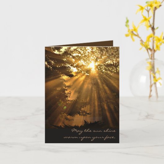 Carte Coucher de soleil inspirant et glorieux avec des r (Fleur jaune)