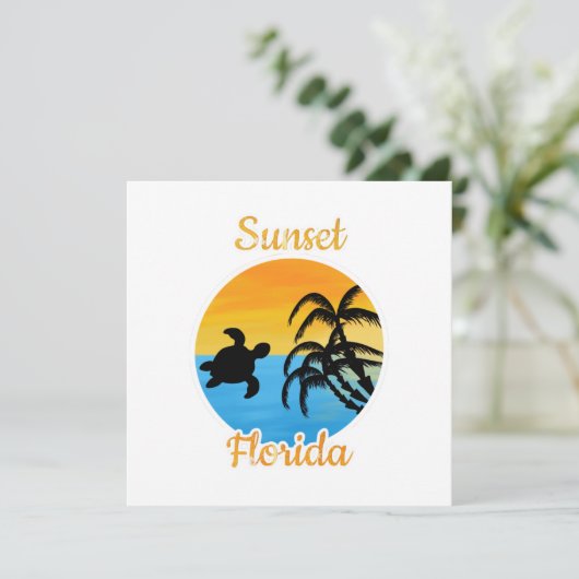 Carte Coucher de soleil mignon en Floride (Debout devant)