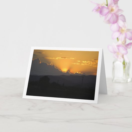 Carte Coucher de soleil orange à Valence Espagne (Orchidée)