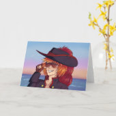 Carte Coucher de soleil pirate (Fleur jaune)
