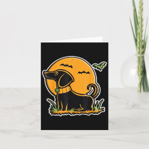 Carte Coucher de soleil pleine lune chien noir Lab Dachs