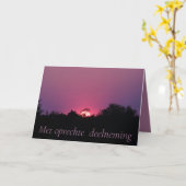 Carte Coucher de soleil rose (Fleur jaune)