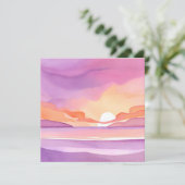 Carte Coucher de soleil rose | Beau ciel océanique (Debout devant)