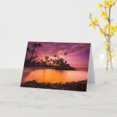 Carte Coucher De Soleil Rose De Hawaii Beach (Fleur jaune)
