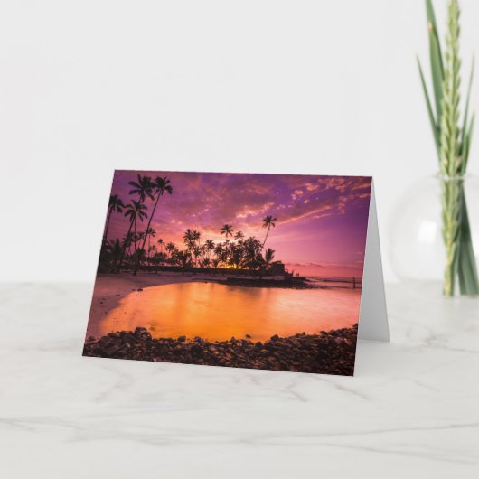 Carte Coucher De Soleil Rose De Hawaii Beach (Devant)