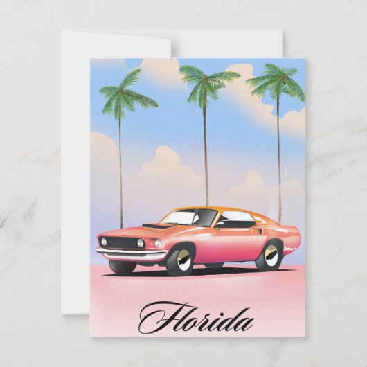 Carte Coucher de soleil rose Floride (Devant)