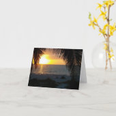 Carte Coucher de soleil spectaculaire à l'île au trésor (Fleur jaune)