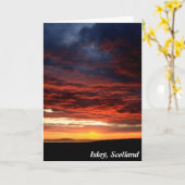 Carte Coucher de soleil sur Islay, Écosse (Fleur jaune)