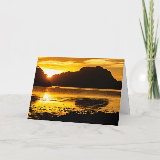 Carte Coucher de soleil sur la baie (Devant)