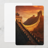 Carte Coucher de soleil sur la Grande Muraille de Chine  (Devant / Derrière)
