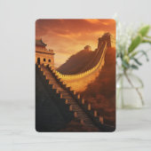 Carte Coucher de soleil sur la Grande Muraille de Chine  (Debout devant)