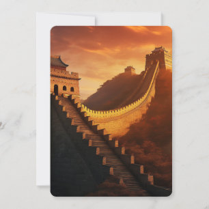 Carte Coucher de soleil sur la Grande Muraille de Chine 