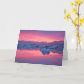 Carte Coucher de soleil sur la lagune du glacier Jokulsa (Fleur jaune)