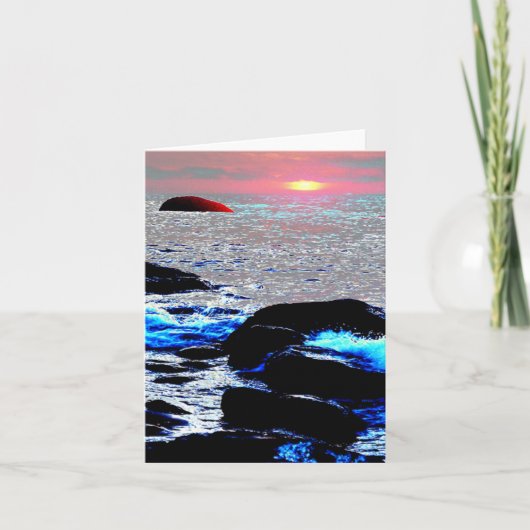 Carte Coucher de soleil sur la mer..... (Devant)