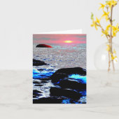 Carte Coucher de soleil sur la mer..... (Fleur jaune)